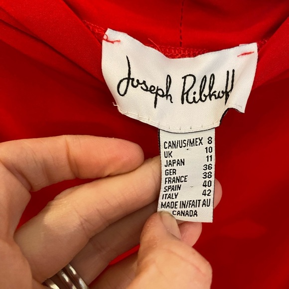 Joseph Ribkoff Red Long Sleeve Stretch Off Shoulder Blouse - Picture 7 of 7